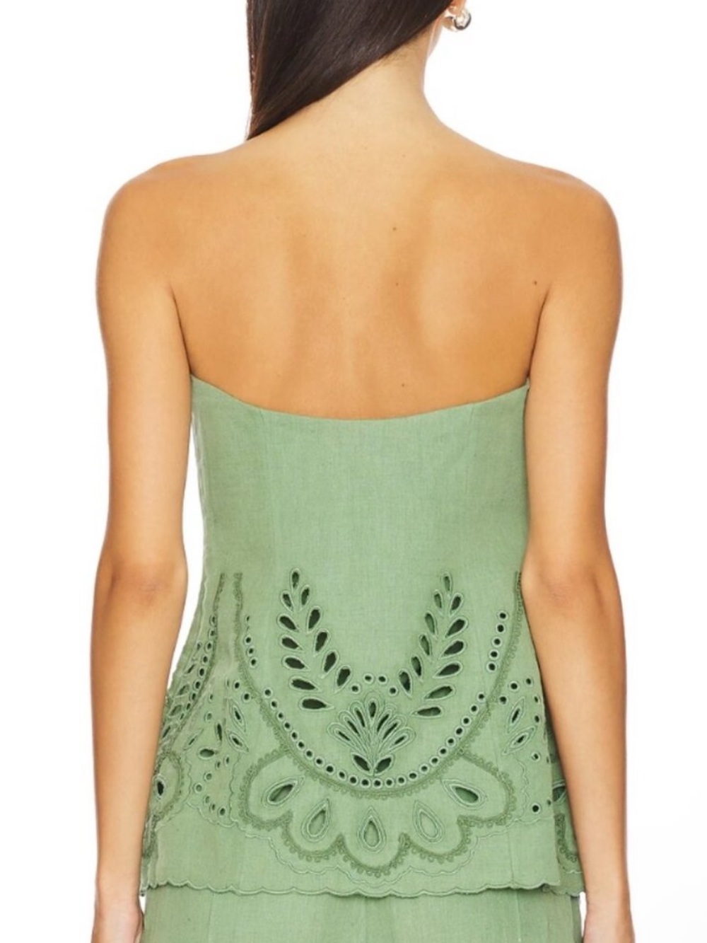 HEMANT AND NANDITA Strapless Top in Green Size S - Picture 2 of 14
